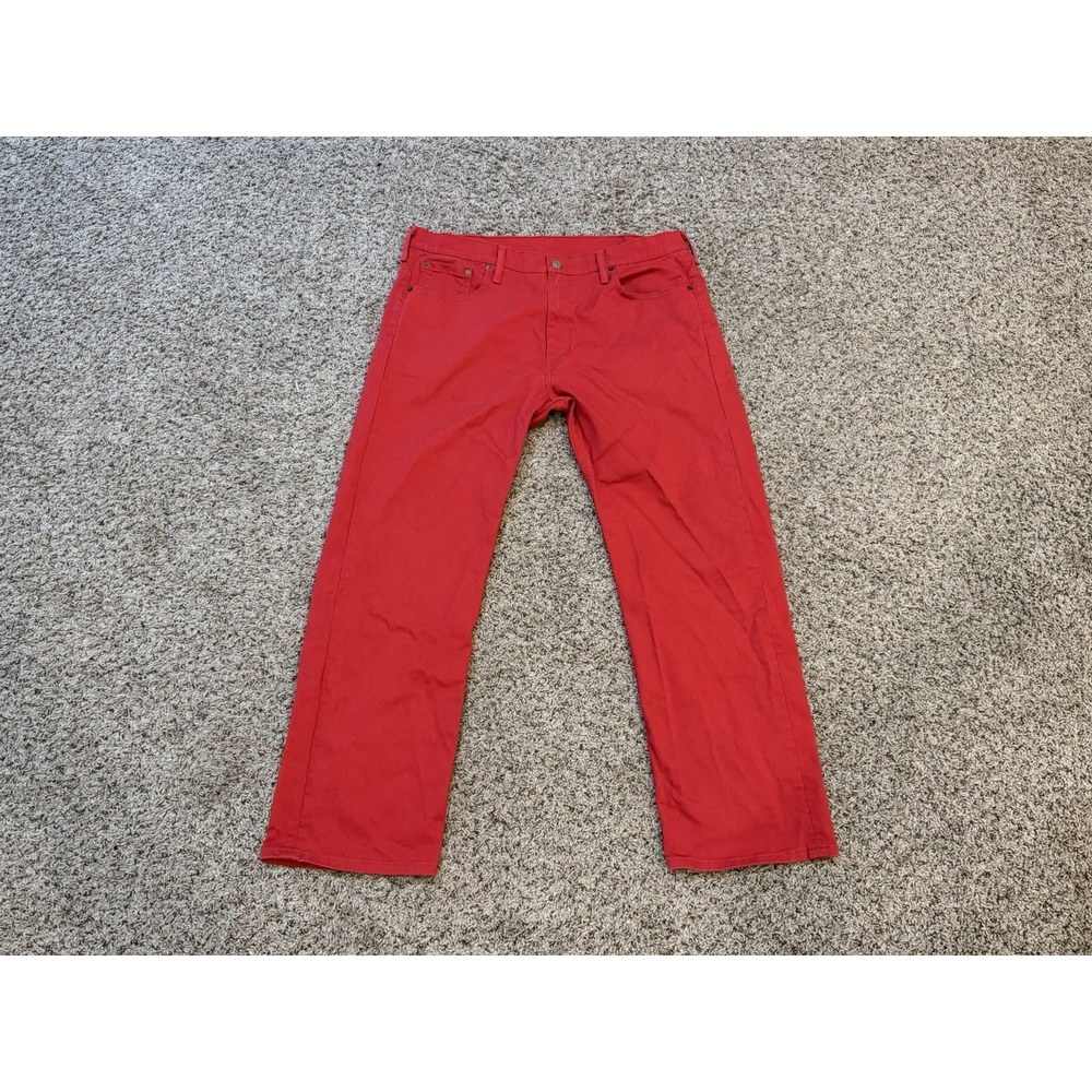 Levi's 569 Jeans Men's 38x32 Red Denim Pants Straight Leg White Tab
